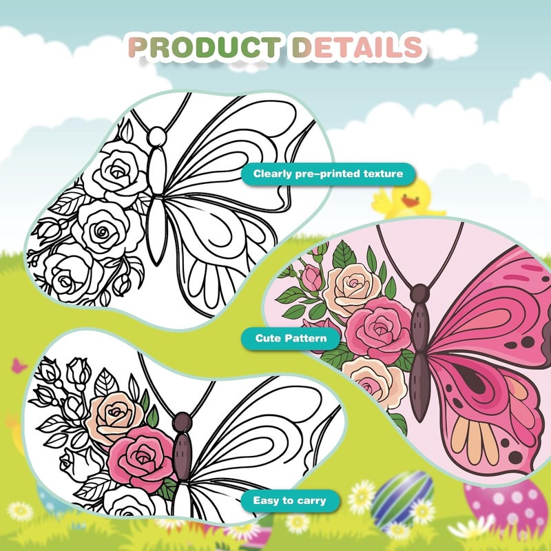 Zynlio 8 Packs 8 * 8in Butterfly Pre Drawn Canvas to Paint,Pre Printed Canvas for Adults, Painting Boards for Beginners, Students, Party Favor (Butterfly) - Image 3